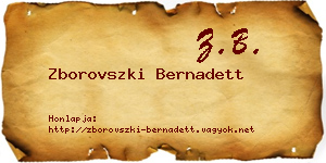 Zborovszki Bernadett névjegykártya